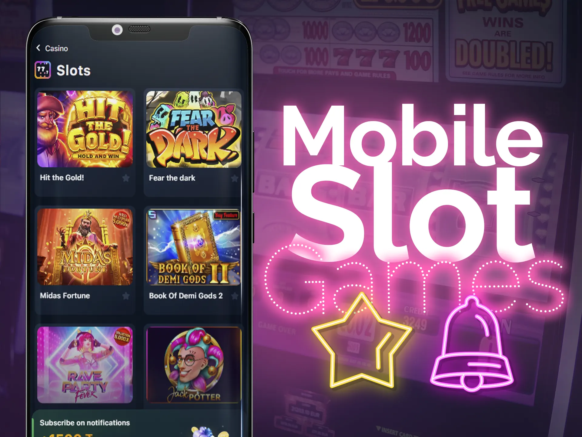 In mobile apps, you can play the vast majority of the most popular slots.