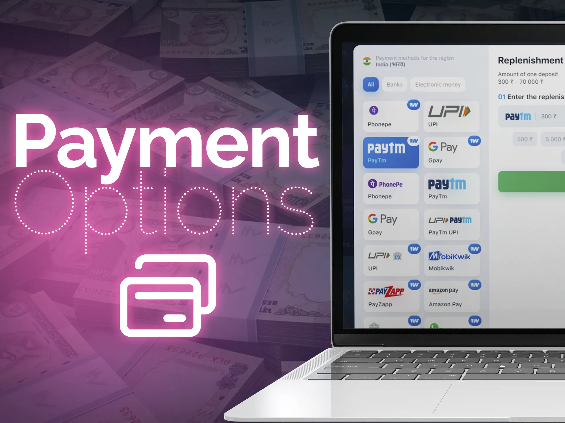 Lots of casinos have different payment options from a bank card to crypto wallet.